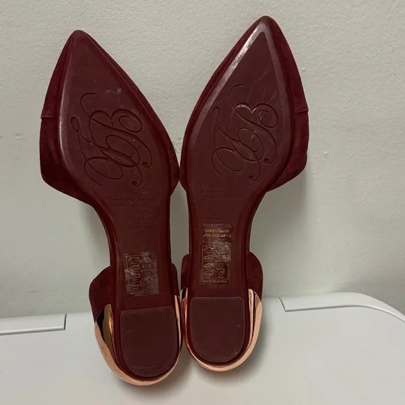Ted Baker London Burgundy Flats, very comfortable flats. Pre-Owned, Size : 8 - Picture 3 of 10